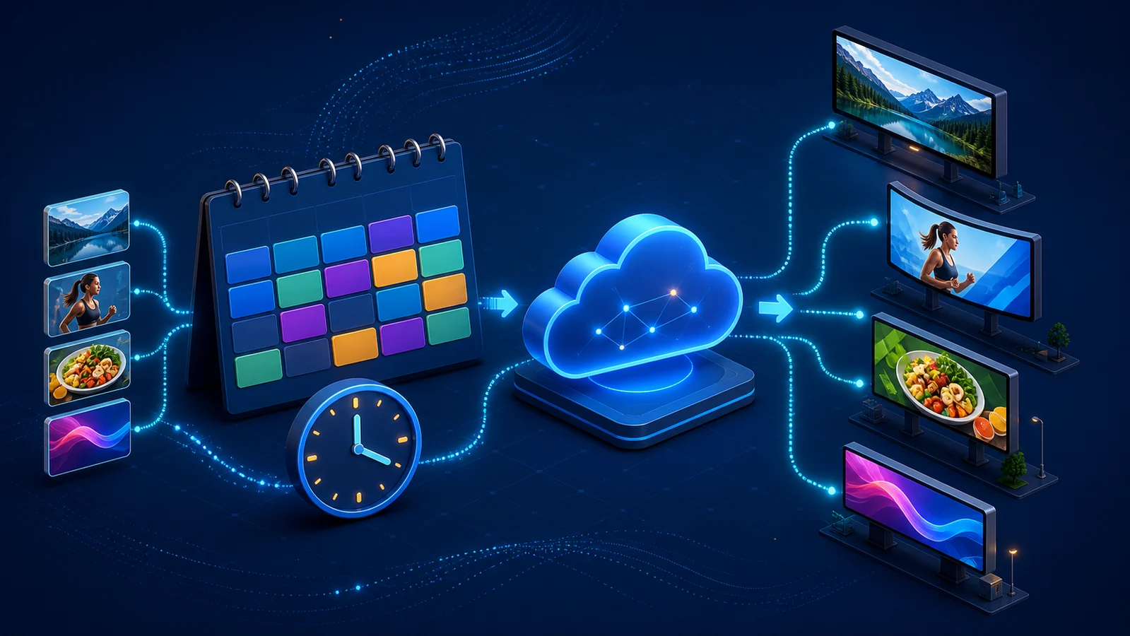VNNOX จัดตารางและส่ง Solution ไปยังจอ LED หลายสาขาตามวันและเวลาที่กำหนด