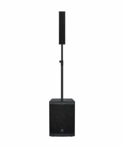 ลำโพงคอลัมน์ SOUNDVISION ACS-1000 สีดำ พร้อมเสาและตู้ซับวูฟเฟอร์ มุมด้านหน้า